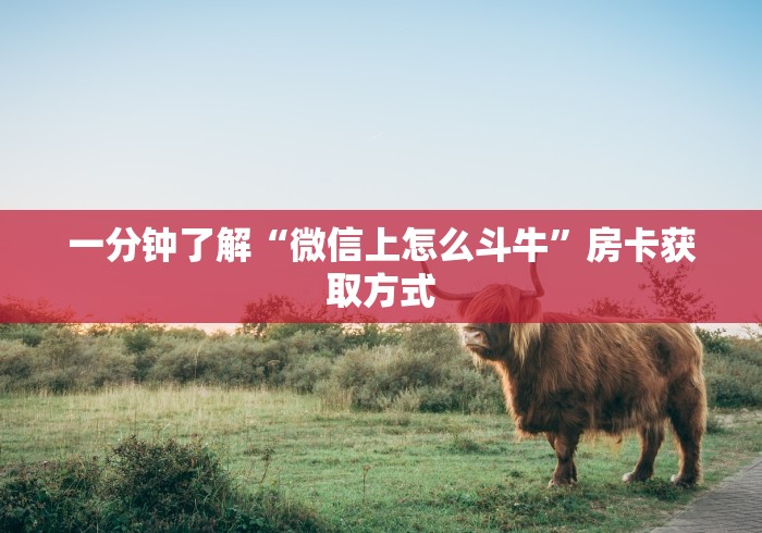 一分钟了解“微信上怎么斗牛”房卡获取方式