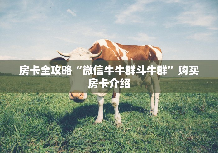 房卡全攻略“微信牛牛群斗牛群”购买房卡介绍